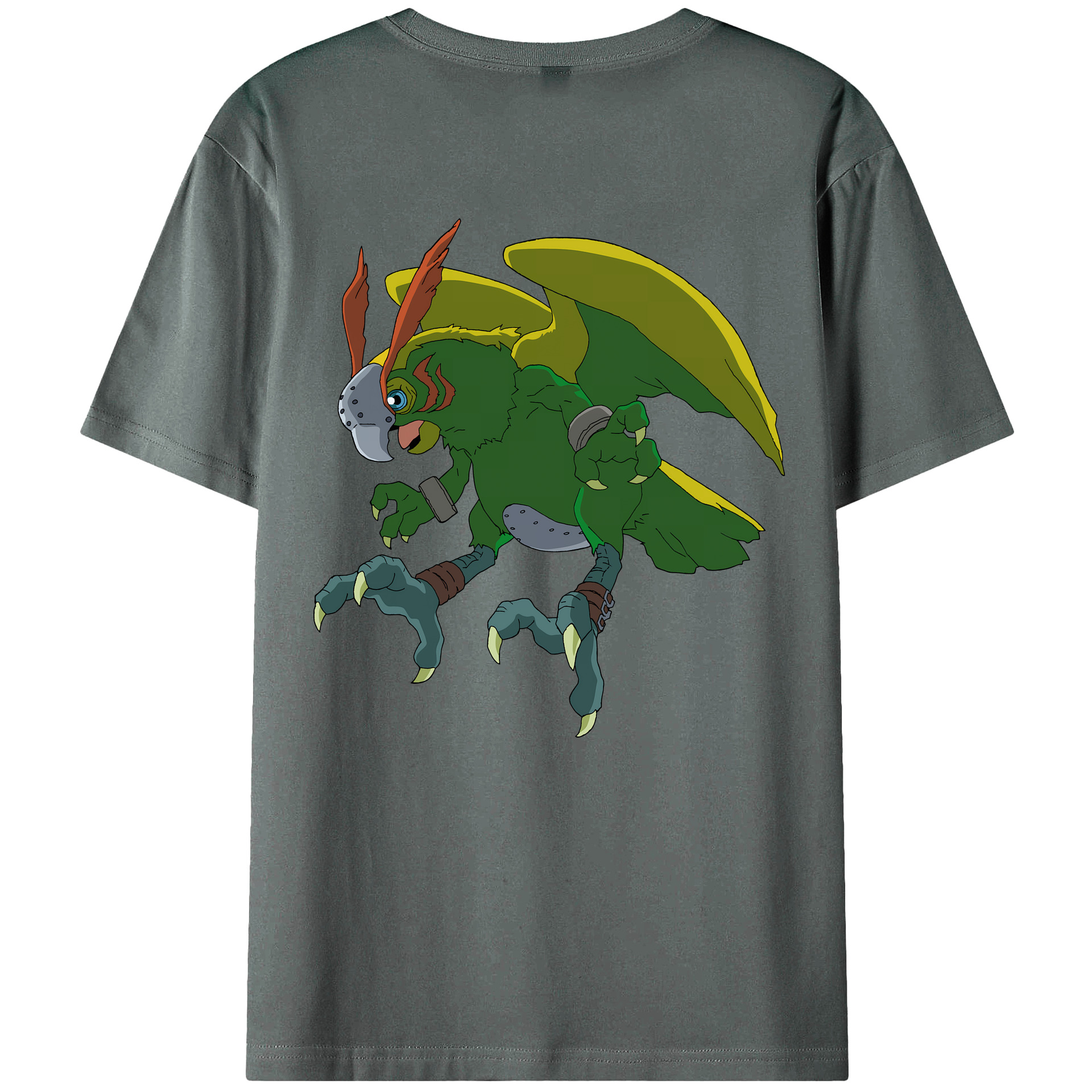 （画像用） Digimon デジタルモンスター/デジモン 綿100％ メンズ半袖Tシャツ（バックプリント） 通気性